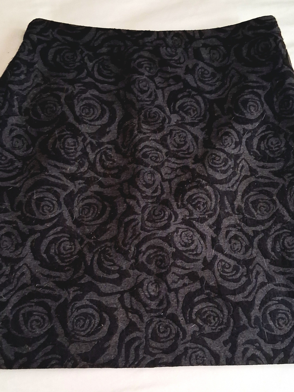 LOFT Black Pencil Skirt with Subtle Floral Texture